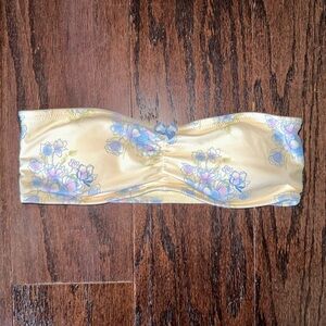 NWOT Blackbough Strapless Bandeau Bikini Top in Angel Cake SMALL